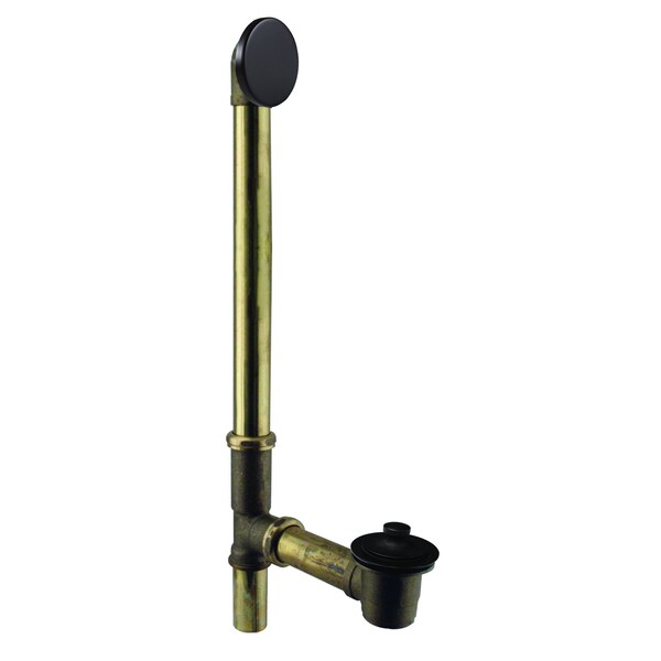 Westbrass Twist & Close Bath Waste, Hidden Overflow -22" Make-Up, 17 Ga. In Oil Rubbed Bronze D322H-12 (7941817H-12) - main